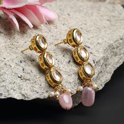 Fancy Kundan Earrings Set to Irinjalakuda