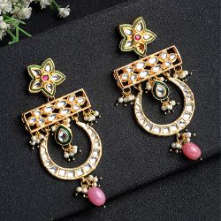 Traditional Kundan Earrings to Muvattupuzha