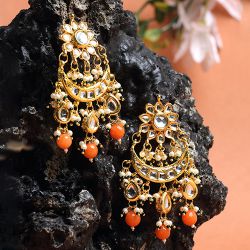 Pair of Kundan Earrings Gift to Irinjalakuda