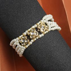 Graceful Kundan N Pearl Bracelet