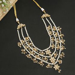 Regal White Pearl Kundan Necklace to Hariyana