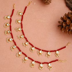 Bold Red Beaded Anklet Set to Andaman and Nicobar Islands