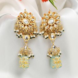 Charming Stone Kundan Earrings to Muvattupuzha