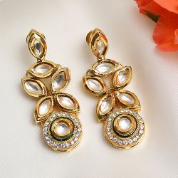 Radiant Kundan Earrings to Hariyana