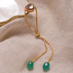 Gold Plated Green Charm Bracelet to Alwaye