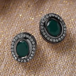 Vibrant Green Kundan Earrings to Hariyana