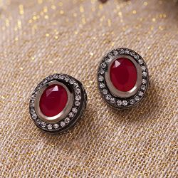 Bold Red Kundan Earrings to Tirur