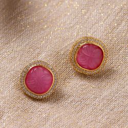 Charming Blush Kundan Studs to Hariyana