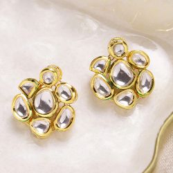 Elegant Kundan Gem Studs to Muvattupuzha