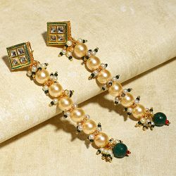 Timeless Kundan   Pearl Earrings Charms to Hariyana