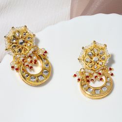 Chic Kundan Earrings to Hariyana