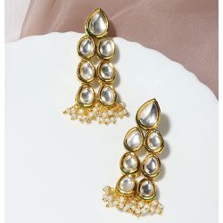 Elegant Kundan Chandelier Earrings