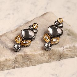 Chic Polki Stone Drop Earrings