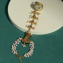 Radiant Kundan Wrist and Finger Accessory to Uthagamandalam