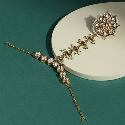 Radiant Kundan Wrist Adornment to Hariyana