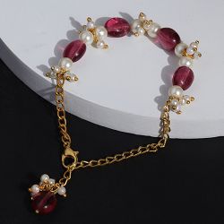 Radiant Kundan Charm Anklet Set to Uthagamandalam