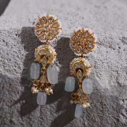 Sparkling Kundan Stone Earrings to Chittaurgarh