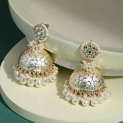 Sparkling Chic Kundan Ear Cuffs to India