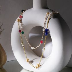 Colorful Dreams Pearl Layered Necklace to Nipani