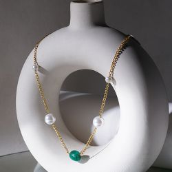 Luxe Green Pearl Necklace to Cooch Behar