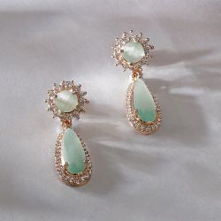 Aqua Jewel Drop Earrings to Chittaurgarh