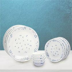 Amusing Corelle Provincial Blue n White Glass Dinner Set to Perumbavoor