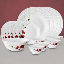 Remarkable Larah by Borosil Red Carnations Dinner Set to Perumbavoor
