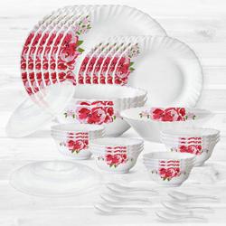Stylish Larah by Borosil Rose Red Silk Series Dinner Set to Kanjikode