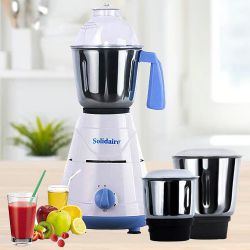 Perfect Solidaire White and Blue Mixer Grinder with 3 Jars to India