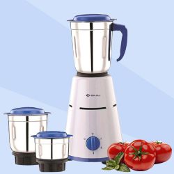 Superb Bajaj 3 Jar Mixer Grinder in White with 2 in 1 Function Blade to India