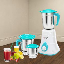 Enticing Russell Hobbs White Color Mixer Grinder with 3 Jars to Lakshadweep