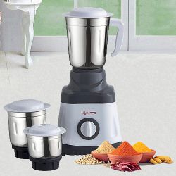 Sensational Lifelong 3 Jars Mixer Grinder in White and Grey to Marmagao