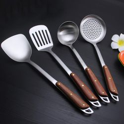 Attractive Spatula N Ladle Set with Comfortable Bamboo Handle to India