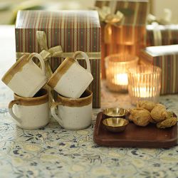 Luxury Mandore Tea Cups N Katori Gift Set to Lakshadweep