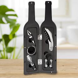 Attractive 5 Pc Bottle Shaped Wine Accessory Kit to Kanjikode