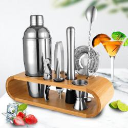 Professional Bartenders Kit with Sleek Bamboo Stand Base to Alappuzha
