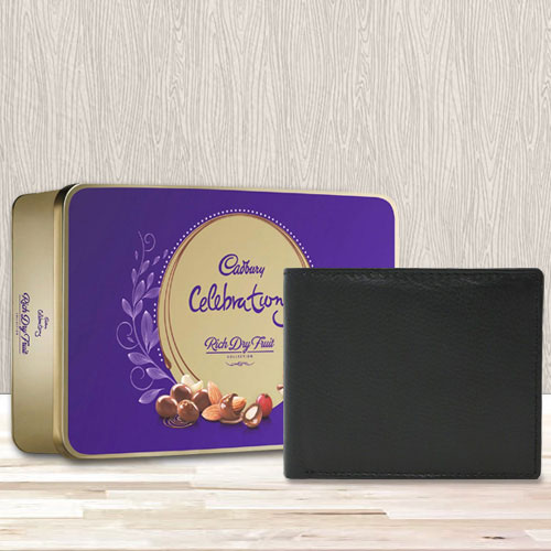 Stylish Black Leather Wallet with a Cadbury Rich D... to Tirur