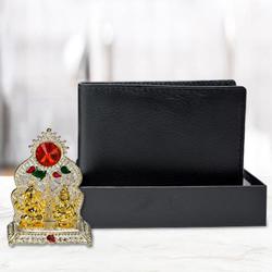 Antique Ganesh Laxmi Mandap with a Black Wallet for Gents to Ambattur