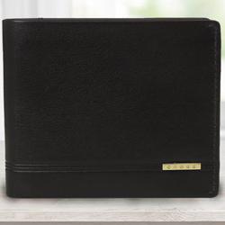 Amusing Black Leather Wallet for Men to Kanjikode