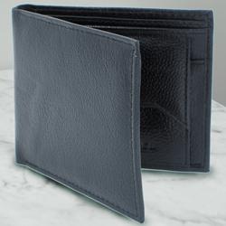 Wonderful Black Color Leather Wallet for Men to Perintalmanna