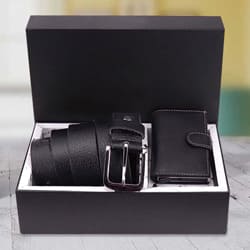 Stunning Hide and Skin Mens Leather Card Holder N Formal Belt to India