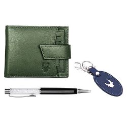 Fashionable WildHorn Leather Wallet with Keychain N Pen Set for Men to Irinjalakuda