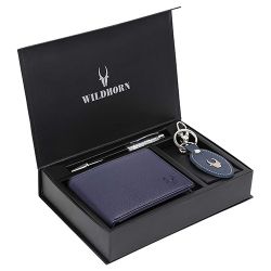 Exclusive WildHorn Leather Wallet with Keychain N Pen Combo for Men to Zirakhpur