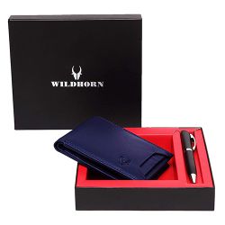 Attractive WildHorn Leather Wallet N Pen Gift Combo Set for Men to Marmagao