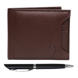 Designer WildHorn Men Leather Wallet N Pen Pair Gift Box to Kanyakumari