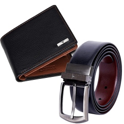 Classy Urban Forest Wallet N Reversible Belt Set for Men to Sivaganga