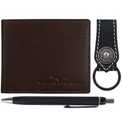 Classy Mens Wallet with Keyring N Pen Trio from Urban Forest to Uthagamandalam
