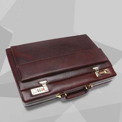 Sleek N Expandable Mens Leather Briefcase