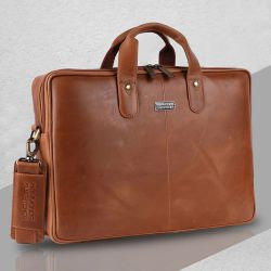 Designer Mens Leather Laptop Bag to Kanjikode