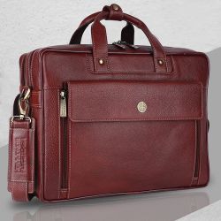 Fashionable N Expandable Leather Laptop Bag for Men